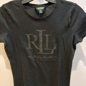 Lauren Polo Ralph Lauren Black Embellished Tee